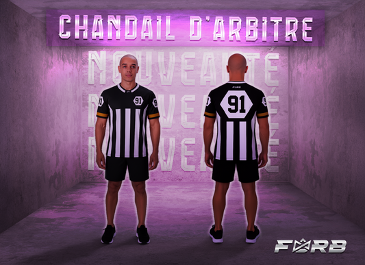 CHANDAIL D'ARBITRE - DEK HOCKEY - MANCHE COURTE